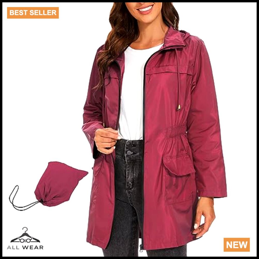 Packable Rain Jacket Waterproof Lightweight Windb… - image 6